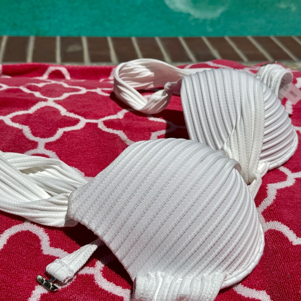 White Ribbed Bikini Top - Picture 6 of 6